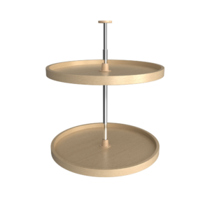 24" Banded Wood Lazy Susan – 2 Tray Full Round Set