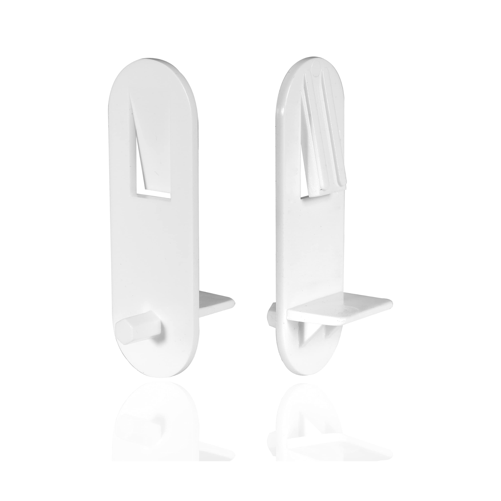 5mm Bore Shelf Support with Locking Clip for 3/4" Shelves White