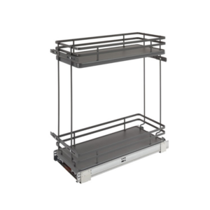 6" Gray 2-Tier Base Cabinet Organizer w/ Soft Close