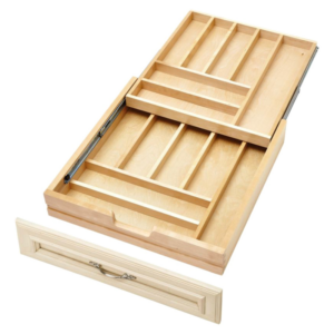 12" Tiered Cutlery Drawer for Face Frame Construction No Slides Maple