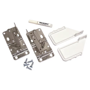 White Tip-Out Hinges and End Caps Set