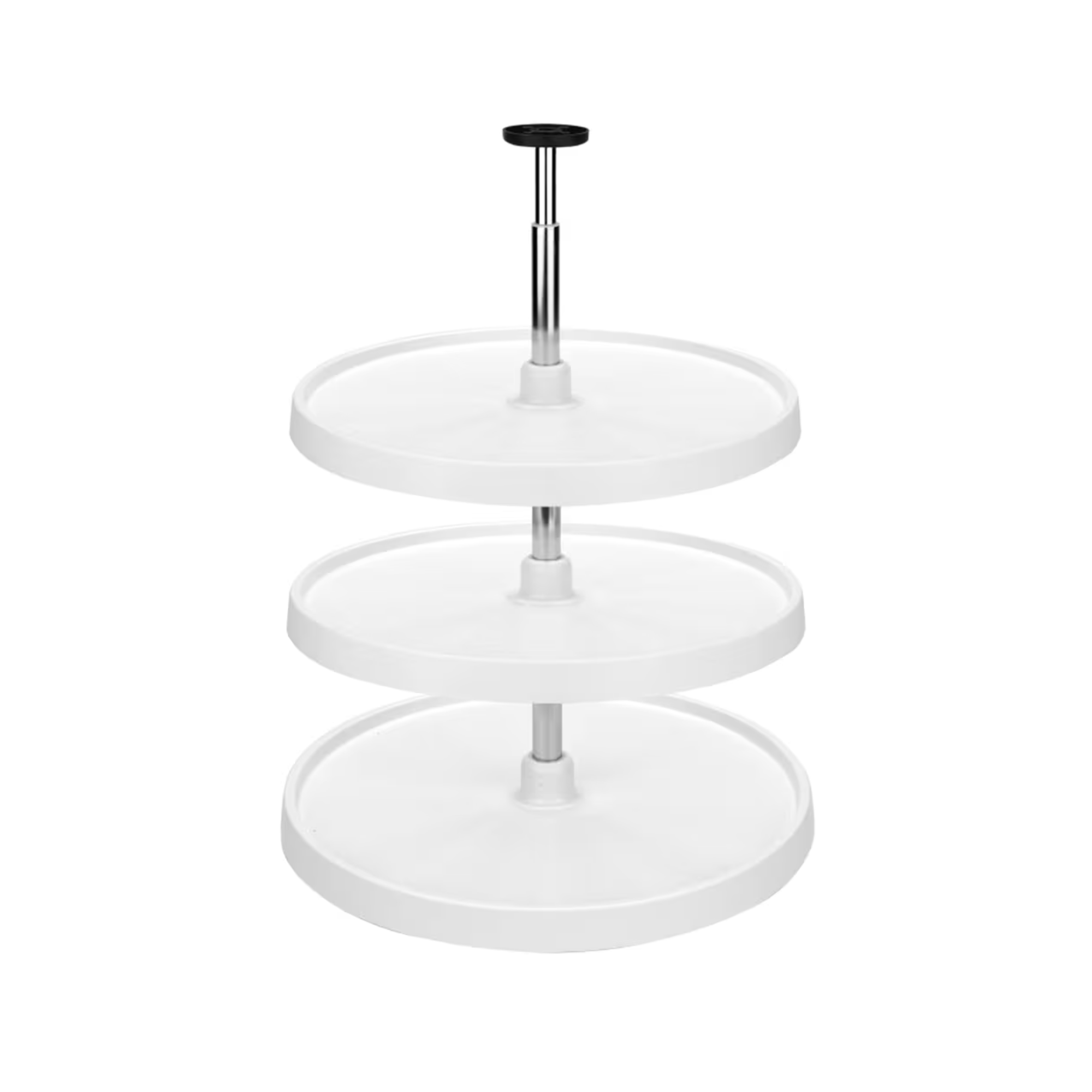 18" Full Circle Lazy Susan Hardware Set for 3 Shelves with 38-46" Telescoping Shaft