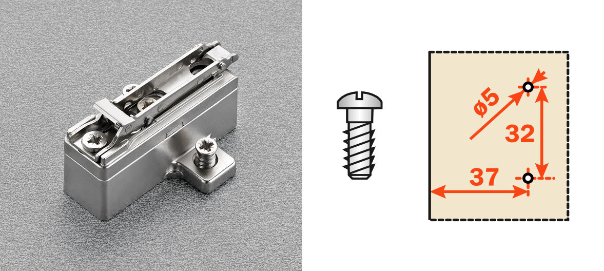 Salice Cruciform Domi Euroscrew Die-Cast Snap-On Mounting Plates 39_20