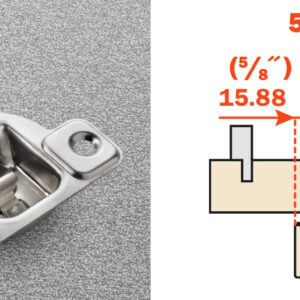 Salice 5/8" Overlay (CSP3599) Screw on Face Frame S Series Excenthra 2 Cam Adjustment Wood Mount Hinge Nickel