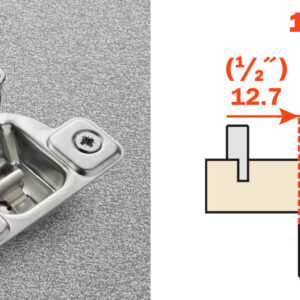 Salice 1/2" Overlay (CSR3799XR) Dowelled Face Frame S Series Excenthree 3 Cam Adjustment Dowelled Hinge Nickel
