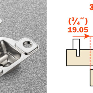 Salice 3/4" Overlay (CSR3499XR) Dowelled Face Frame S Series Excenthree 3 Cam Adjustment Dowelled Hinge Nickel