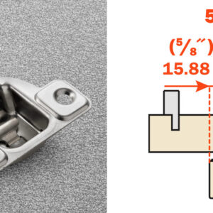 Salice 5/8" Overlay (CSR3599XR) Dowelled Face Frame S Series Excenthree 3 Cam Adjustment Dowelled Hinge Nickel