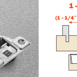 Salice 1-1/4" Overlay (CUR3AD9) SOFT CLOSE Dowelled Face Frame Silentia Excentra 2 Cam Adjustment Hinge Nickel