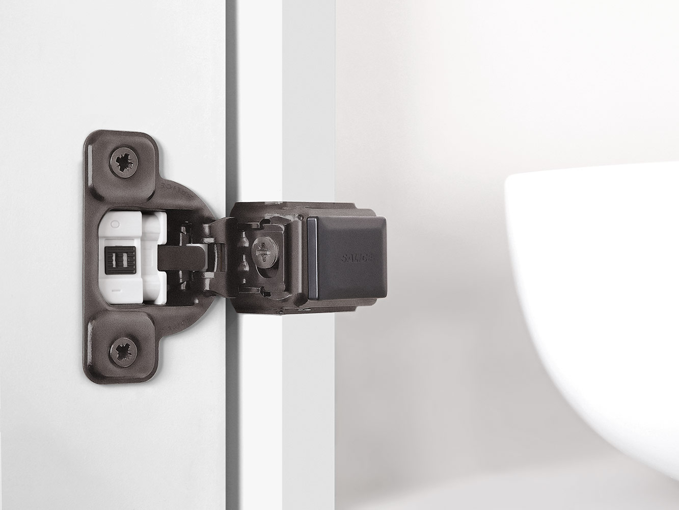 Salice 5/8" Overlay (CUR35D9) SOFT CLOSE Dowelled Face Frame Silentia Excentra 2 Cam Adjustment Hinge Nickel - Image 2
