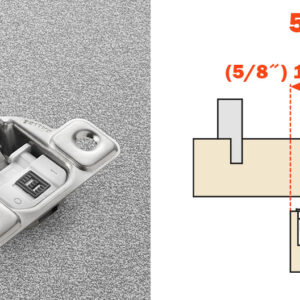 Salice 5/8" Overlay (CUR35D9) SOFT CLOSE Dowelled Face Frame Silentia Excentra 2 Cam Adjustment Hinge Nickel