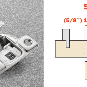 Salice 5/8" Overlay (CUR35D9R) SOFT CLOSE Dowelled Face Frame Silentia Excentra 3 Cam Adjustment Hinge Nickel