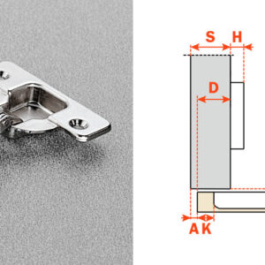Salice Full Overlay (C1P6A99) Rapido Mount Self-Closing Series 100 Nickel