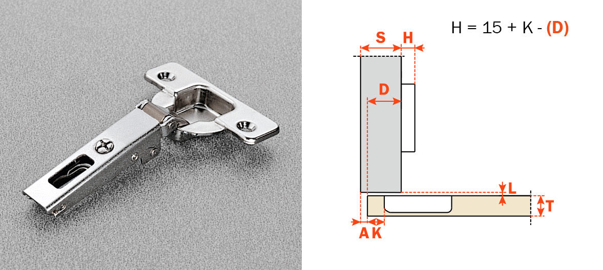 Salice Full Overlay (C1P6A99) Rapido Mount Self-Closing Series 100 Nickel