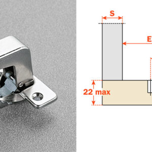 Salice Blind Corner (C2R6N99AM) Dowelled Self-Closing Series Hinge Nickel