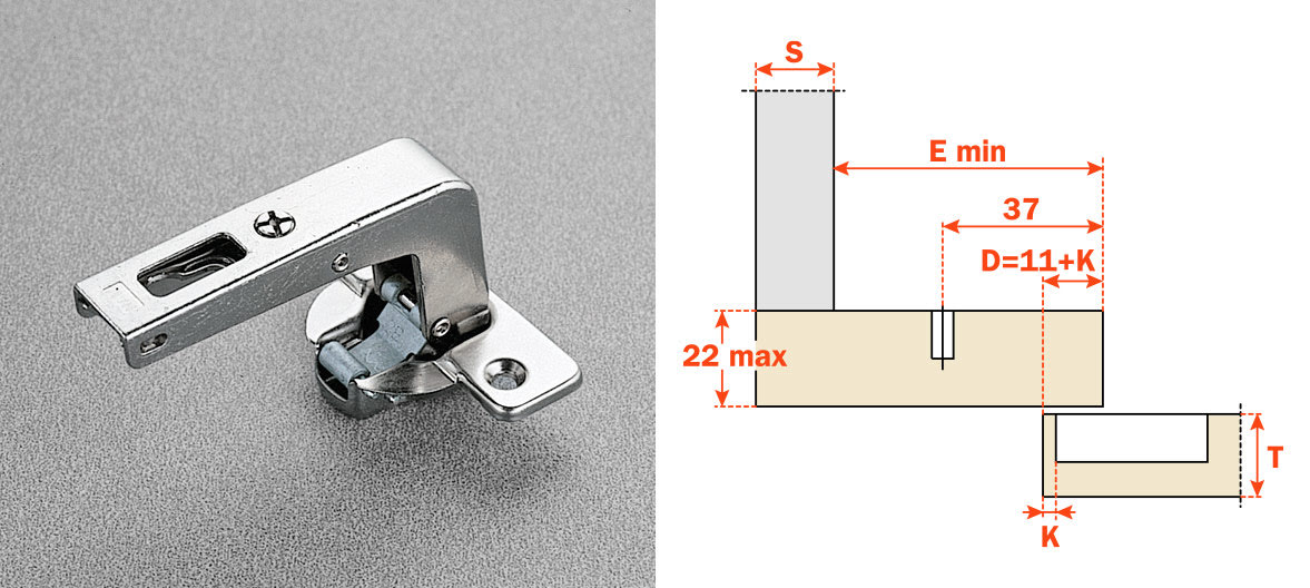 Salice Blind Corner (C2R6N99AM) Dowelled Self-Closing Series Hinge Nickel