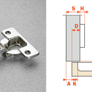 Salice 110-Opening 1/2" Overlay (C2R6D99) Dowelled Self-Closing Series 200 Hinge Nickel