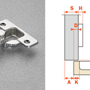 Salice 110-Opening Half Overlay (C2J6G99) Logica Mount Self-Closing Series 200 Hinge Nickel