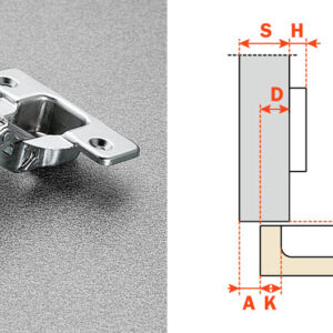 Salice 120-Opening 1/2" Overlay (C279D99) Rapido Mount Self-Closing Series 200 Hinge Nickel