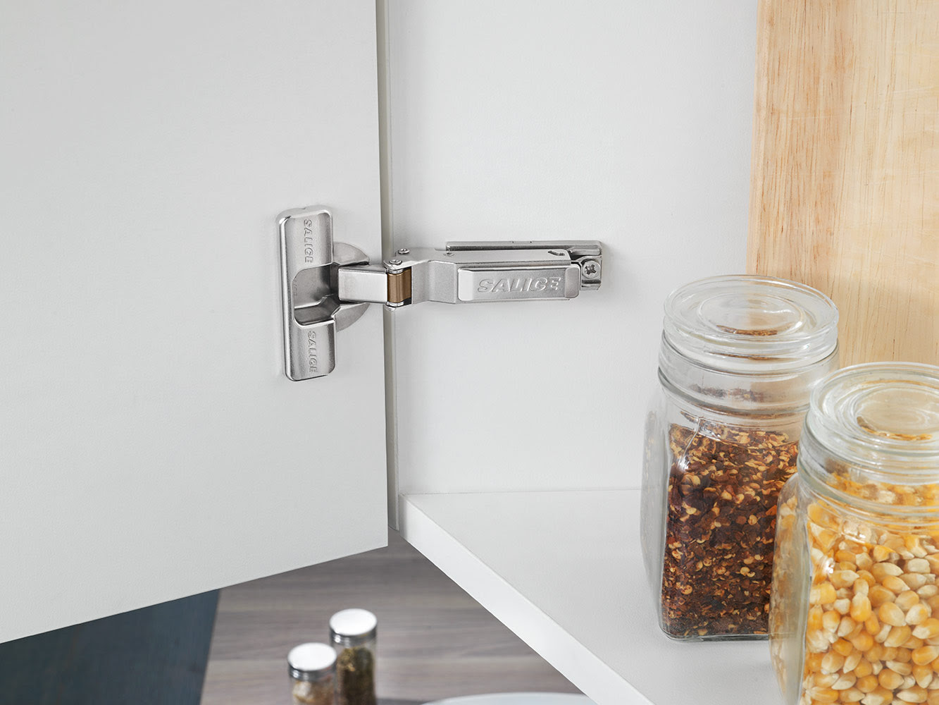 Salice Self-Closing Series 200 120-Opening Dowelled Negative 30 Corner Hinge Nickel - Image 2