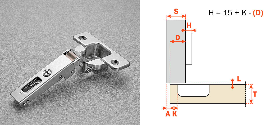 Salice 120-Opening Full Overlay (C2P9A99) Wood Screw Mount Self-Closing Series 200 Hinge Nickel