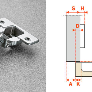 Salice 120-Opening Half Overlay (C2P9G99) Wood Screw Mount Self-Closing Series 200 Hinge Nickel