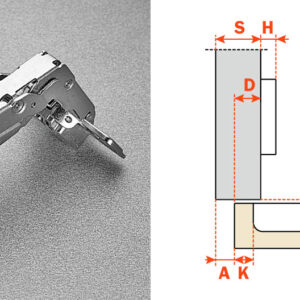 Salice 165-Opening 1/2" Overlay (C2RFD99) Dowelled Self-Closing Series 200 Hinge Nickel