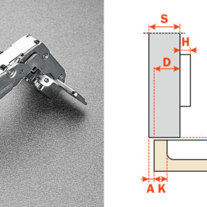 Salice 165-Opening Full Overlay (C2RFA99) Dowelled Self-Closing Series 200 Hinge Nickel