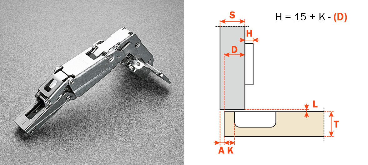 Salice 165-Opening Full Overlay (C27FA99) Rapido Mount Self-Closing Series 200 Hinge Nickel