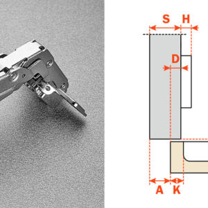 Salice 165-Opening Half Overlay (C2RFG99) Dowelled Self-Closing Series 200 Hinge Nickel