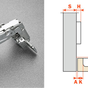 Salice 165-Opening Inset (C2RFP99) Dowelled Self-Closing Series 200 Hinge Nickel