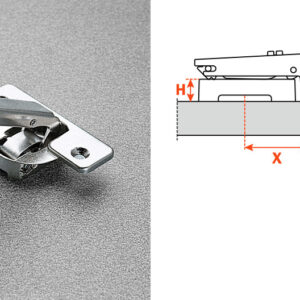 Salice Adjustable Self-Closing Series 200 70-Opening Pie Corner Hinge Nickel