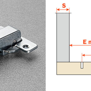 Salice Inset Blind Corner (C2RBN99AC) Dowelled Self-Closing Series 200 Hinge Nickel