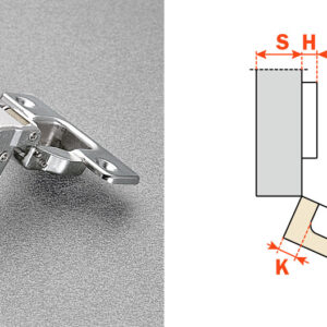 Salice Self-Closing Series 200 94-Opening Dowelled Positive 30 Corner Hinge Nickel
