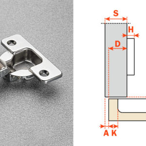 Salice Full Overlay (C2RBA99) THICK DOOR Dowelled Self-Closing Series 200 94-Opening Full Overlay Hinge Nickel