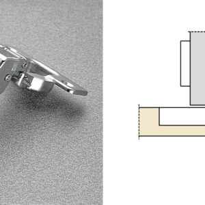 Salice 94-Opening +45Deg (C2JBM99AC) Logica Mount Self-Closing Series 200 Corner Hinge Nickel