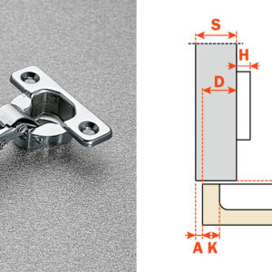 Salice Full Overlay Mini Hinge (C4A7A99) Self-Closing Series 400 Mini 94-Opening 0-Arm