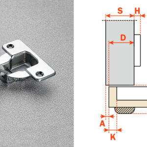 Salice 94-Opening Full Overlay (CFA7A99) THICK DOOR Wood Screw Mount Self-Closing Series F Hinge Nickel