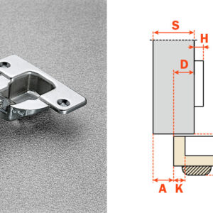 Salice 94-Opening Half Overlay (CFA7G99) THICK DOOR Wood Screw Mount Self-Closing Series F Hinge Nickel