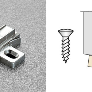 Salice Series 200 Variable Die-Cast Mounting Plates for Angled Assembly at -7.5 to 7.5