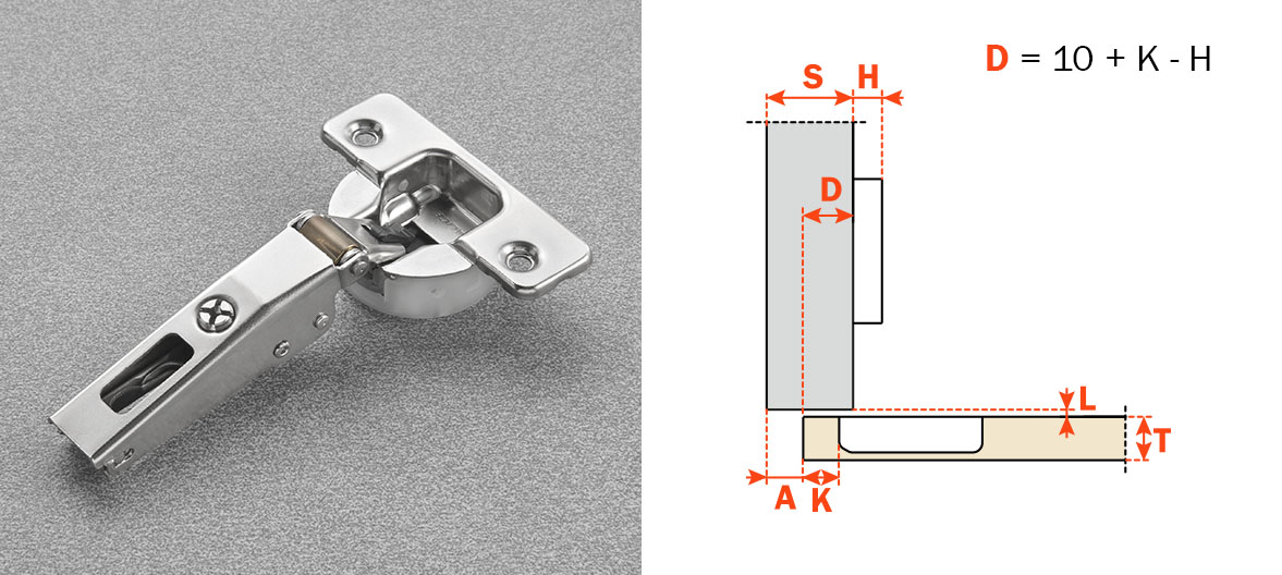Salice 1/2" Overlay (C1R6DE9) SOFT CLOSE Dowelled Silentia Plus Series 100 Hinge Nickel