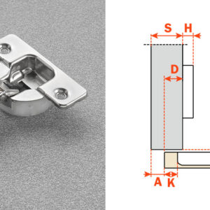 Salice 1/2" Overlay (C176DE9) SOFT CLOSE Rapido Mount Silentia Plus Series 100 Hinge Nickel