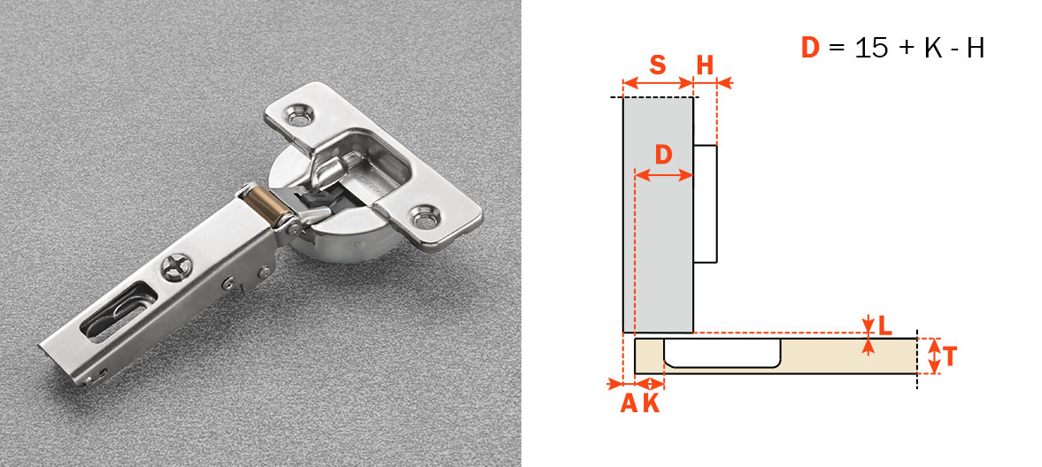Salice Full Overlay (C1R6AE9) SOFT CLOSE Dowelled Silentia Plus Series 100 Hinge Nickel