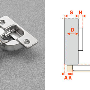 Salice Full Overlay (C1J6AE9) Logica Mount Silentia Plus Series 100 Hinge Nickel