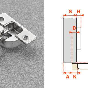 Salice Half Overlay (C176GE9) SOFT CLOSE Rapido Mount Silentia Plus Series 100 Hinge Nickel
