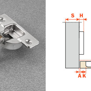 Salice Inset (C1R6PE9) SOFT CLOSE Dowelled Silentia Plus Series 100 Hinge Nickel