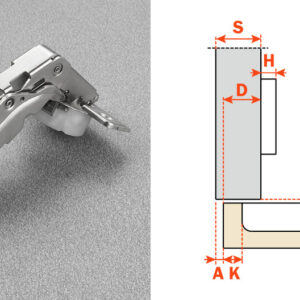 Salice 155-Opening Full Overlay (C2RKAE9) Dowelled Silentia Plus Series 200 Hinge Nickel