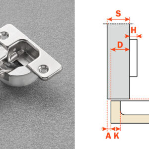 Salice 94-Opening Full Overlay (C27BAE9) Rapido Mount Silentia Plus Series 200 Hinge Nickel
