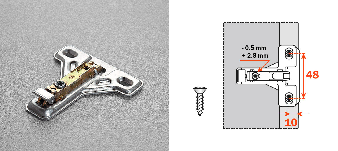 Salice Steel Face Frame 1mm Mounting Plates 19