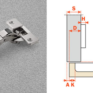 Salice Super Hinge (CBP2AC9) Screw on Universal 110-Opening Sprung Hinge