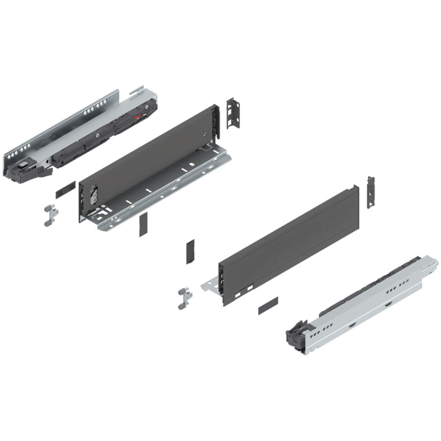 Blum Legrabox M-Height 14in Orion Gray Drawer Set